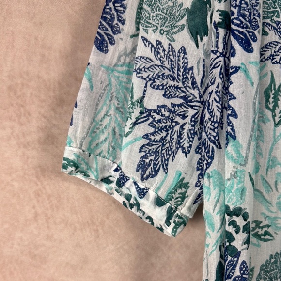 Roller Rabbit Serafina Floral Tunic Dress Womens Medium Fringe Hem Lightweight - Picture 5 of 12